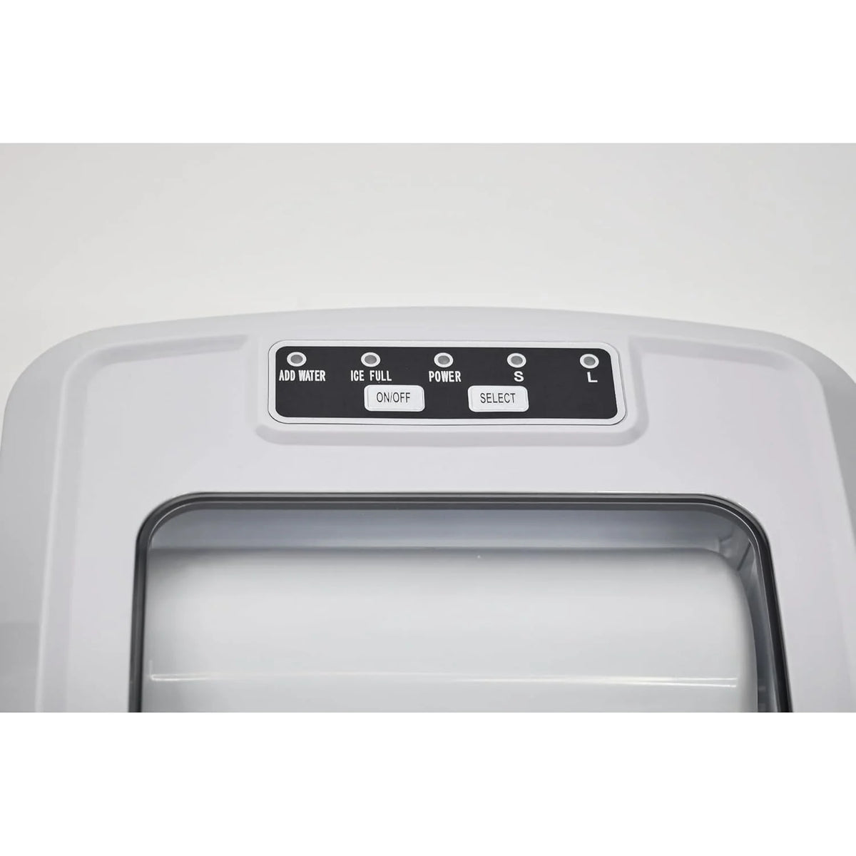 Compact desktop ice machine. capable of producing 26 pounds of ice per day. black color