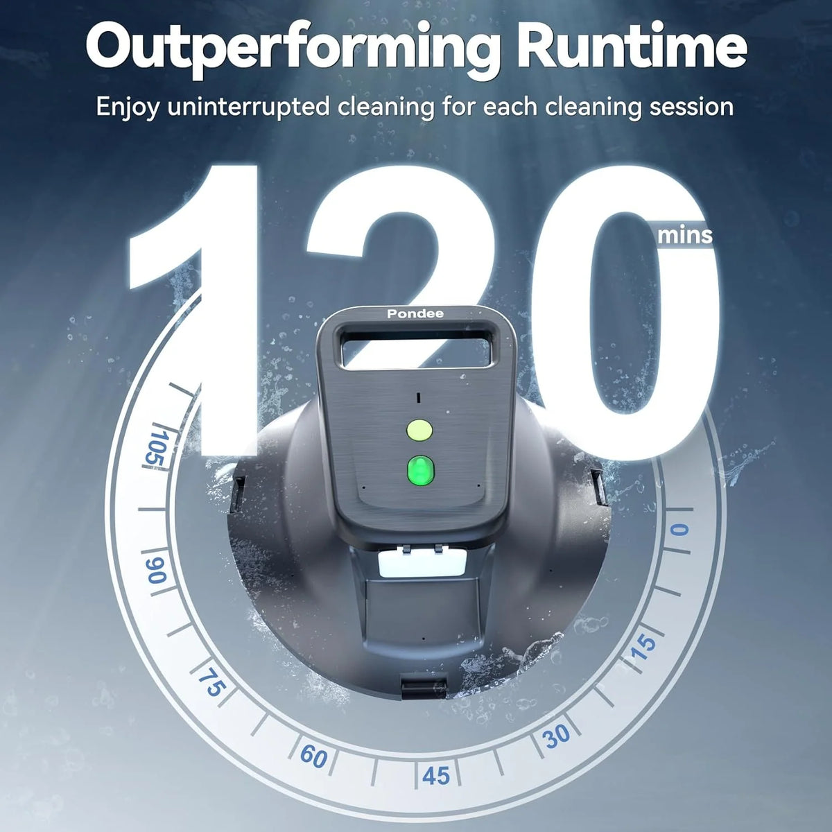 X1 Robotic Pool Vacuum. Cordless Pool Cleaner with 120 Mins Runtime. Auto-Parking. 2.5h Fast Charging. Ideal for Above Ground Pool and Flat-Bottom Inground Pools up to 850 sq.ft