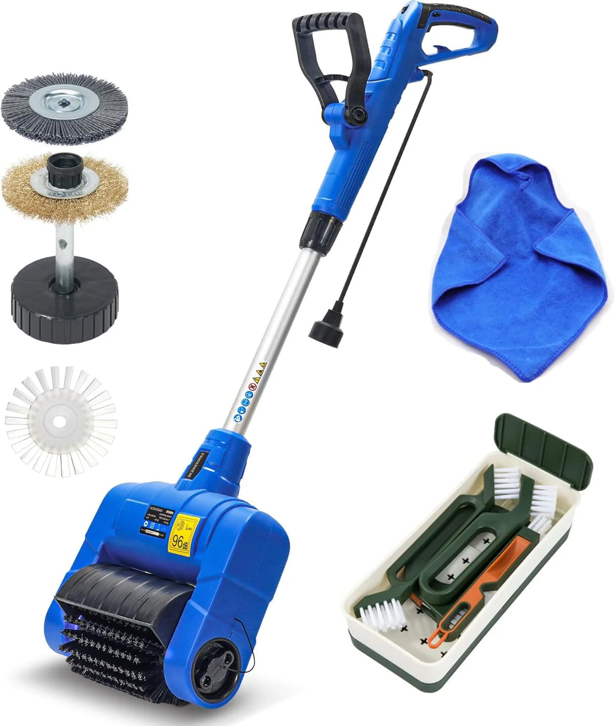 Grout Cleaner Machine with Grout Brush.Heavy Duty with Wire Surface Brush.Standy Safety Grout Scrubber.Moss.Weed Between Floor Tiles.Patio.Board.Bricks. (Outdoor Bundle)