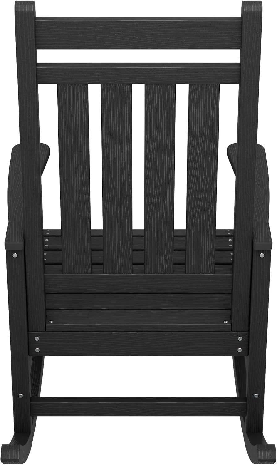 Outdoor Rocking Chair. HDPE Rocking Chair for Adults. All Weather Porch Rockers for Lawn Garden. White