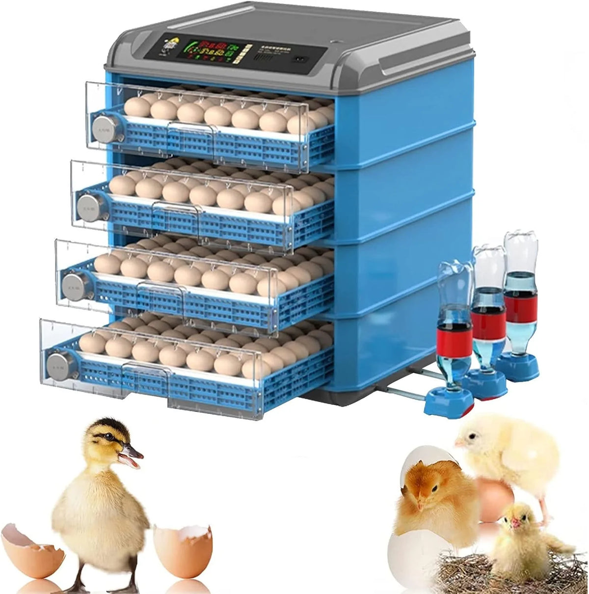 Egg Incubator. 192/256/500 Egg Incubator. Poultry Hatcher Machine with Automatic Egg Turning. Temperature & Humidity Control and LED Screen. General Purpose Incubator for Chickens Ducks Birds.500