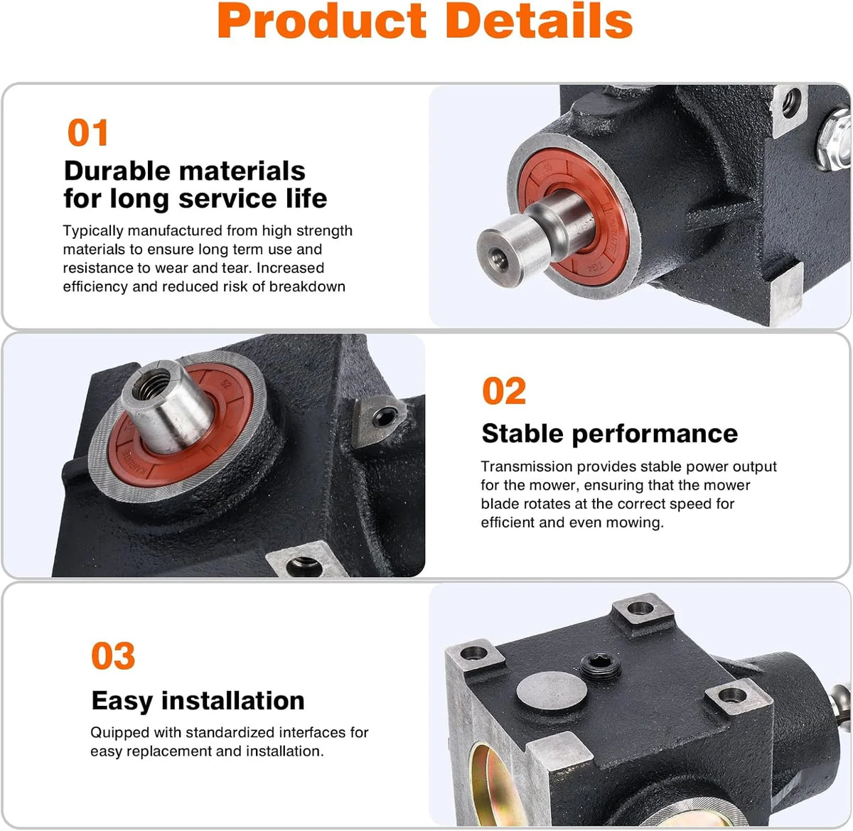 Grass mower chassis gearbox. compatible with John Deere 425. 445. and 455 tractors. suitable for 48-inch. 54-inch. and 60-inch grass mower chassis. replaceable