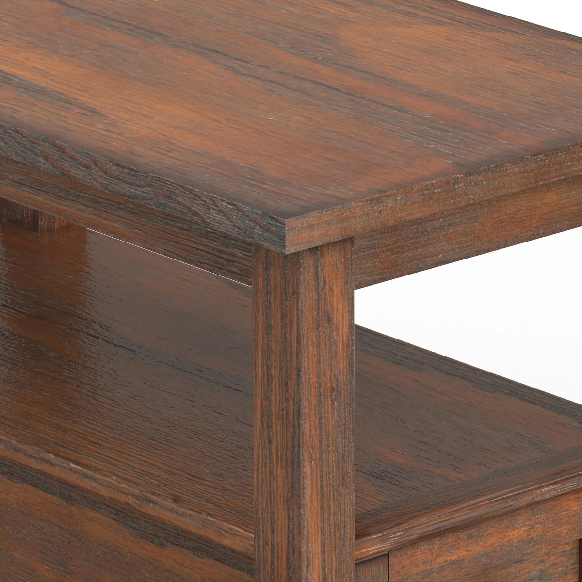 14 Wide Solid Wood Narrow Side Table. Rectangle Transitional Style Accent Table