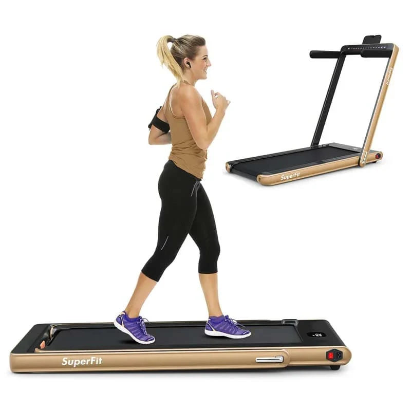2-in-1 Folding Electric Treadmill. 2.25 HP. Under-Desk. with Dual Display and Smart App Control