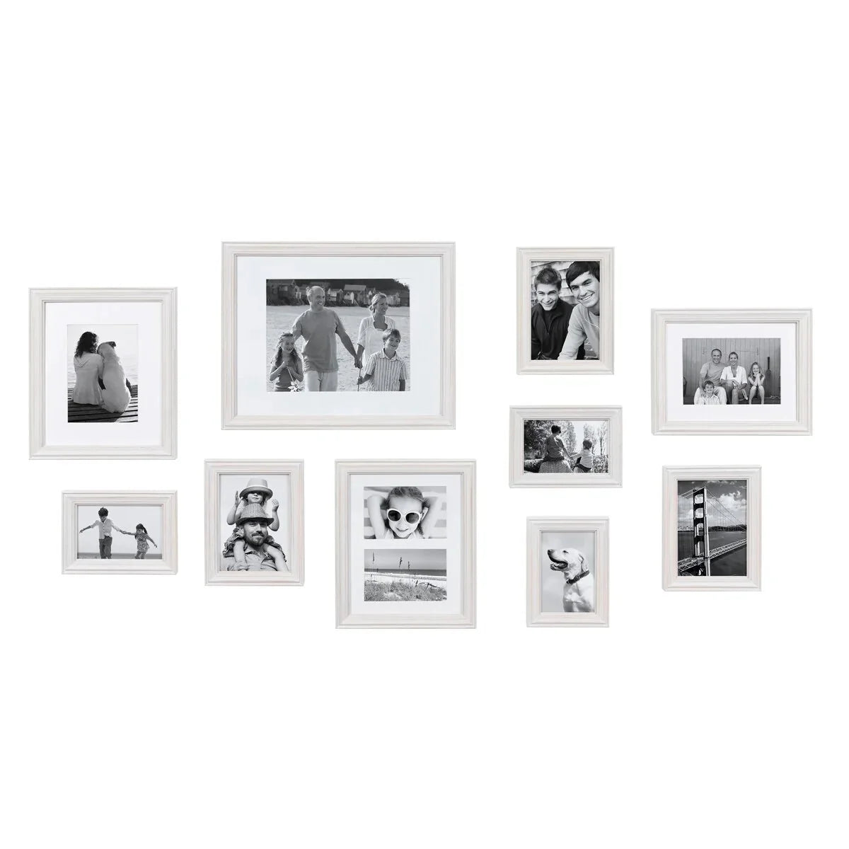 10-Piece Wood Gallery Wall Picture Frame Set. Decorative Photo Display Frames for Living Room. Bedroom and Home Decor