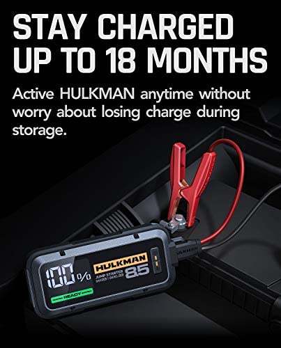 2.000A 20.000mAh Car Jump Starter for Up to 8.5L Gas and 6L Diesel Engines