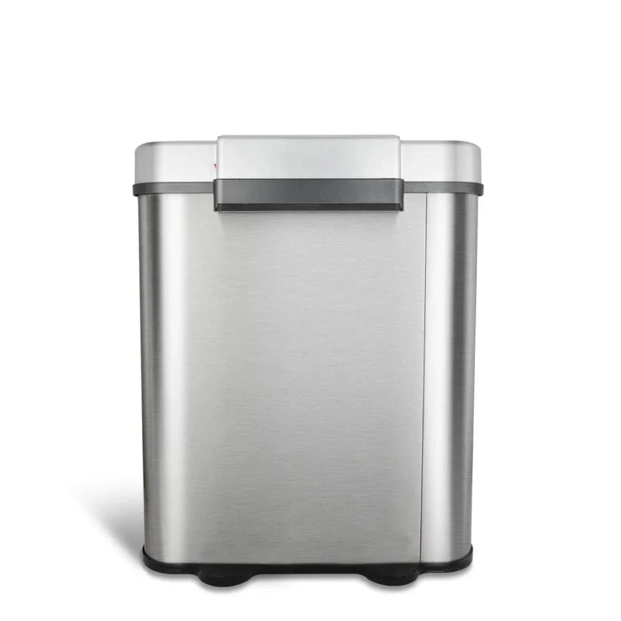 18 Gallon Dual Compartment Motion Sensor Trash Can. Automatic Hands-Free Kitchen Garbage Bin