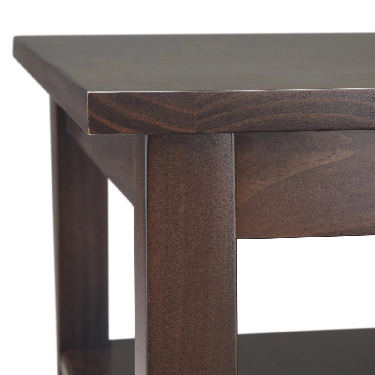 14 Wide Solid Wood Narrow Side Table. Rectangle Transitional Style Accent Table