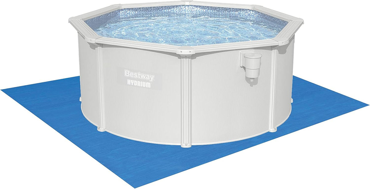 Bestway Hydrium - Piscina de Pared de Acero con Filtro de Arena. diámetro de 300 x 120 cm. Gris. Redonda