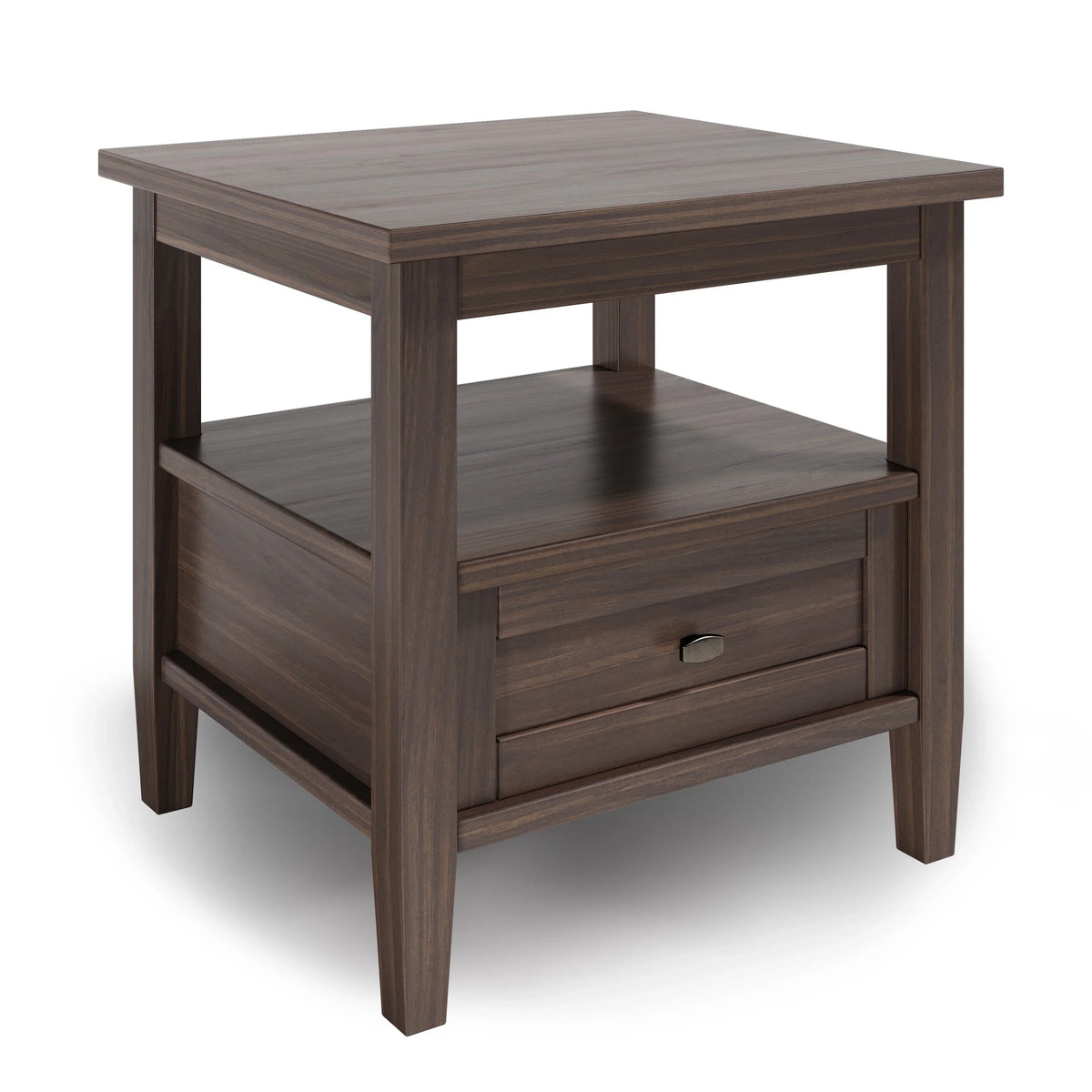 20 Inch Wide Solid Wood Rectangle End Table. Transitional Side Table