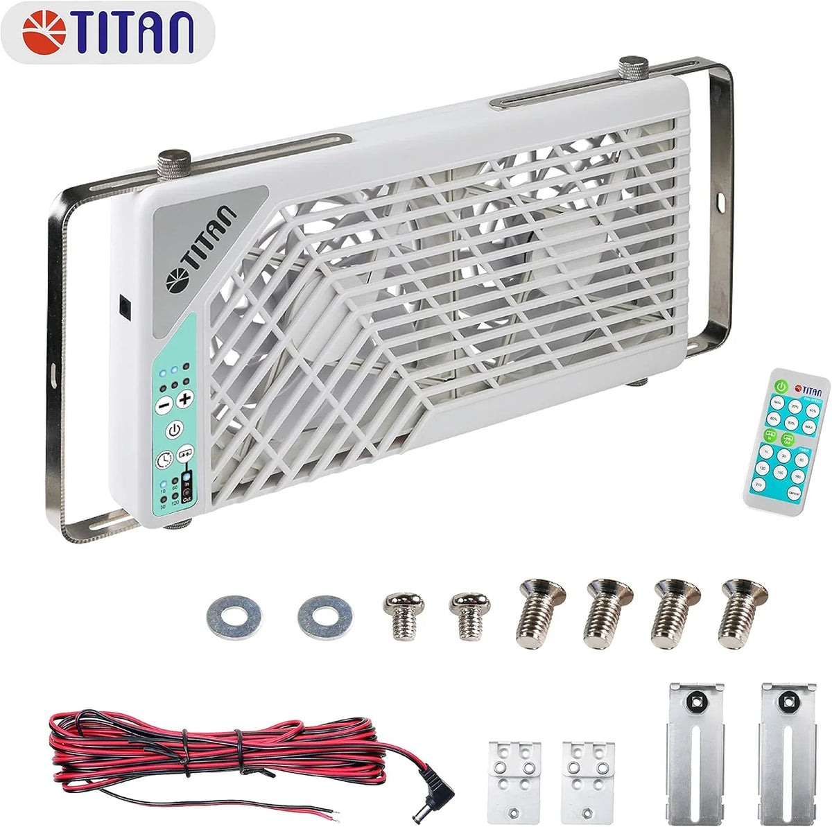 TITAN Leiser Dachventilator. 12 V Gleichstrom. 140 mm. doppelt. wendbar. Dachfensterventilator mit kabelloser Steuerung für Wohnmobil. Wohnmobil. TTC-