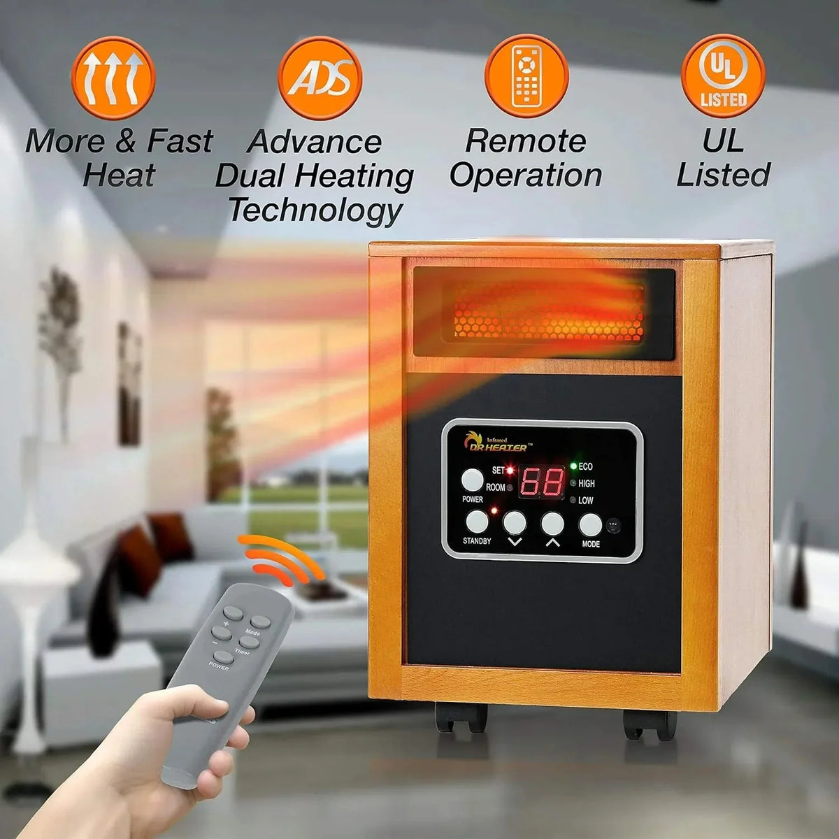 1500-Watt Portable Space Heater. Cherry. 1-Pack