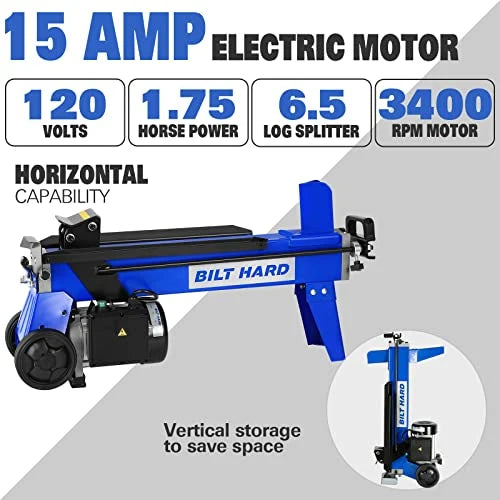 6.5 Ton Electric Log Splitter – 15Amp Hydraulic Ram. Horizontal Firewood Splitter