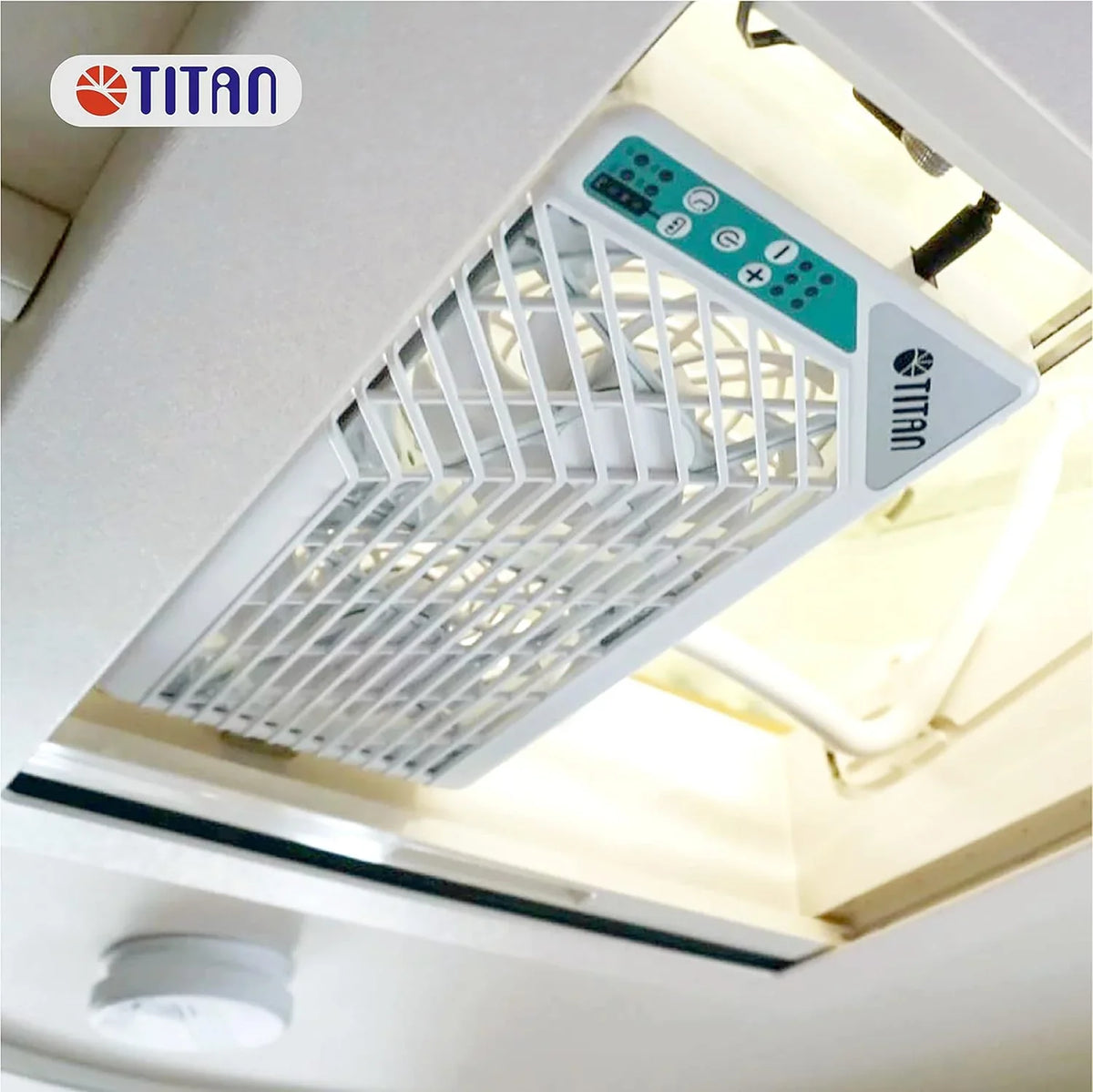 TITAN Leiser Dachventilator. 12 V Gleichstrom. 140 mm. doppelt. wendbar. Dachfensterventilator mit kabelloser Steuerung für Wohnmobil. Wohnmobil. TTC-