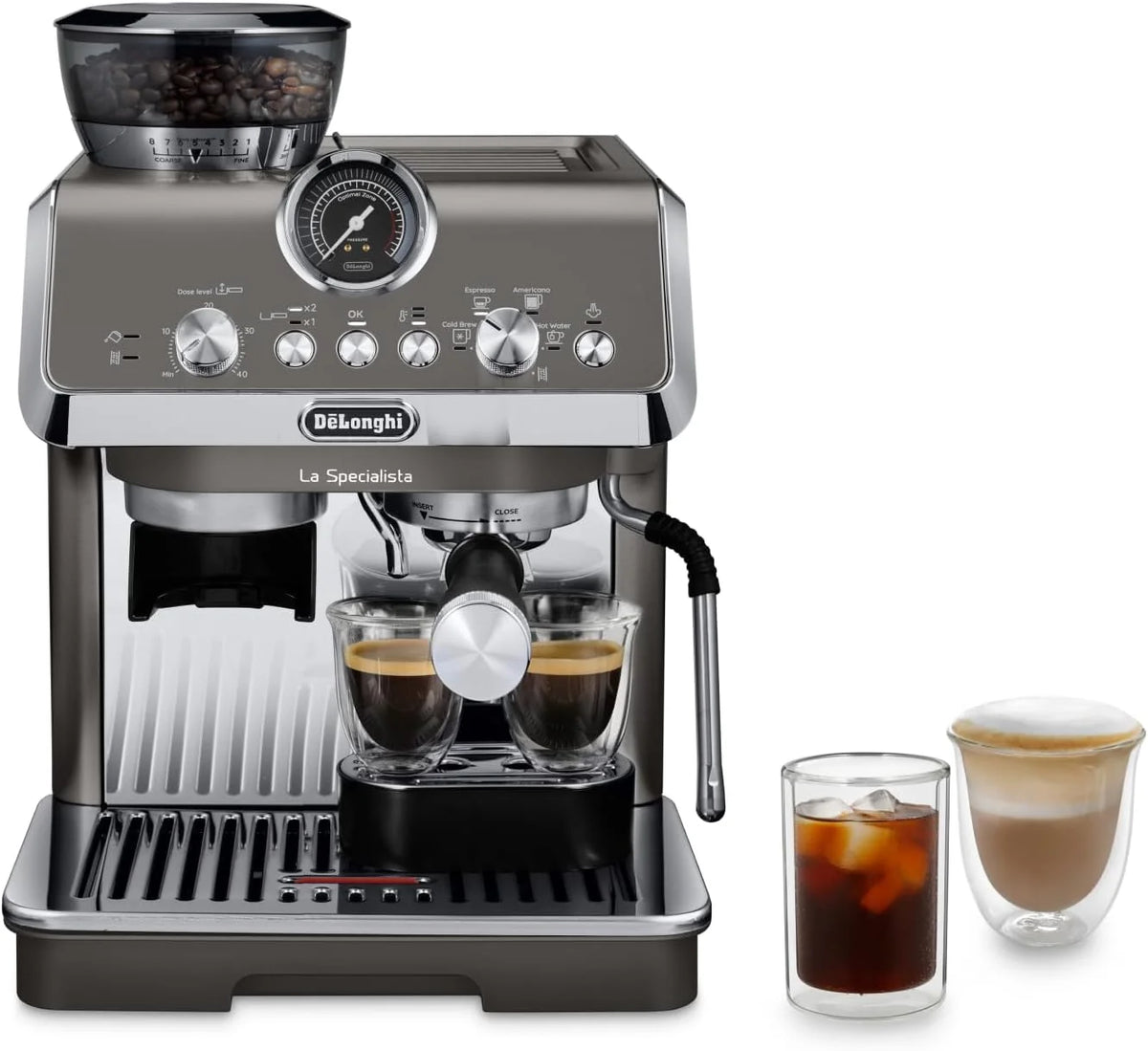 De'Longhi La Specialista Arte EC9155.MB Siebtrgermaschine. Espressomaschine mit Mahlwerk. 8 Mahlgrade. 15 Bar. 3 Temperaturen. Milchschaumdüse. 1300 W
