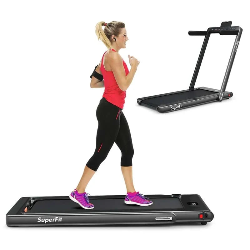 2-in-1 Folding Electric Treadmill. 2.25 HP. Under-Desk. with Dual Display and Smart App Control