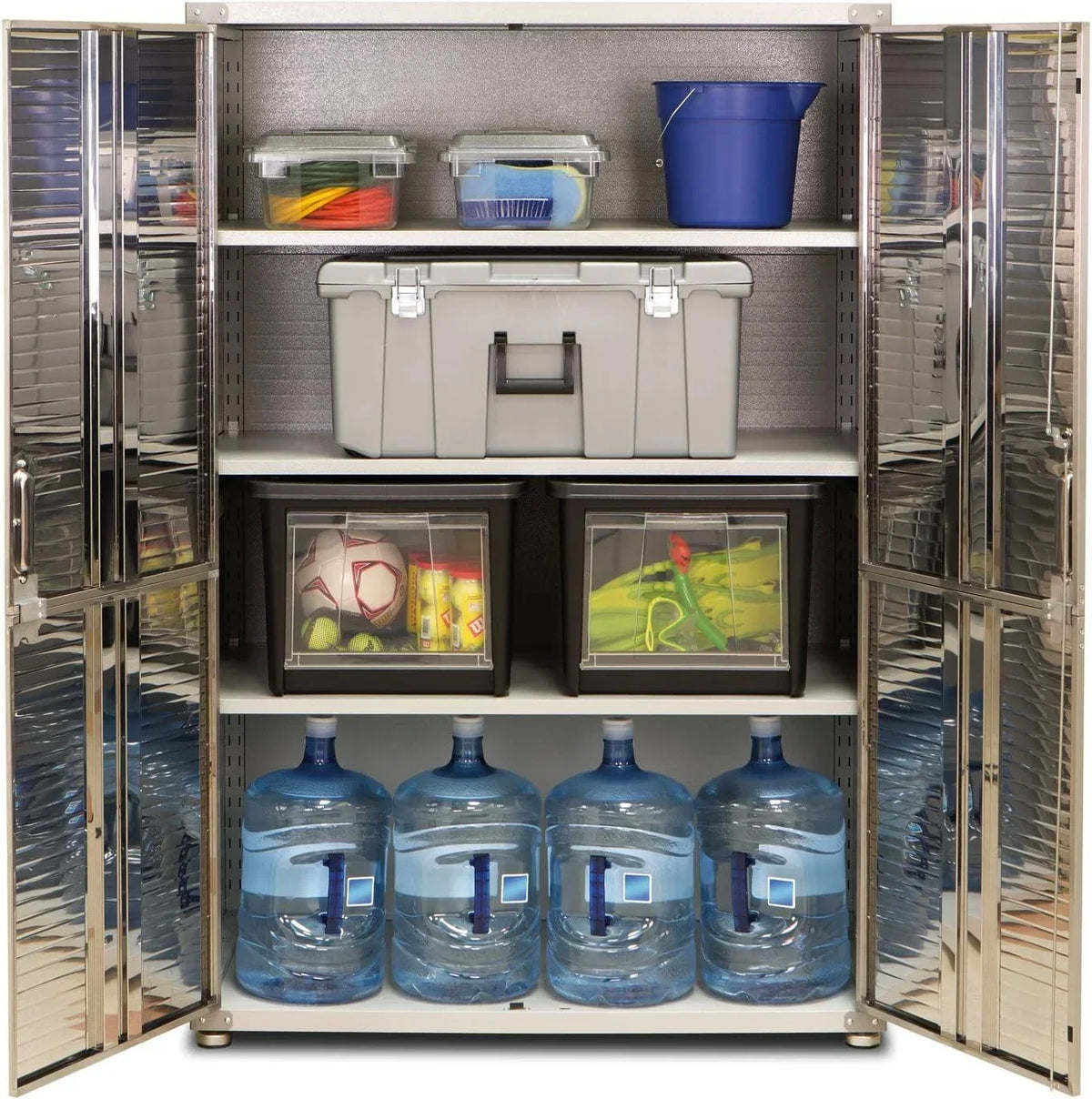 Seville Classics UHD16238 Mega armario . 121.9 x 60.9 x 182.9 cm. soporte de metal con revestimiento en polvo. gris