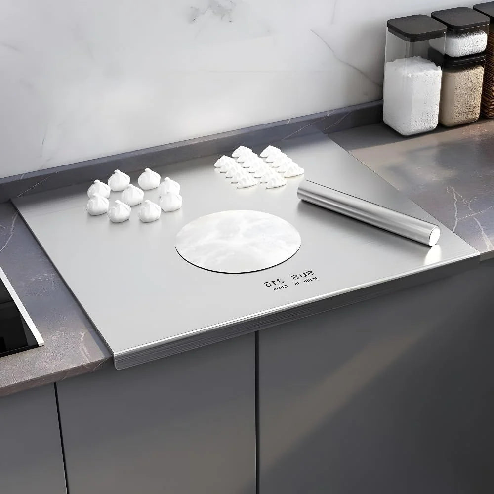 316 Stainless Steel Cutting Board.Cutting Boards for Kitchen.Chopping Board.Large Cutting Board for Chopping Meat.Vegetables.Fruits.Cheese 39.37 * 22.83in