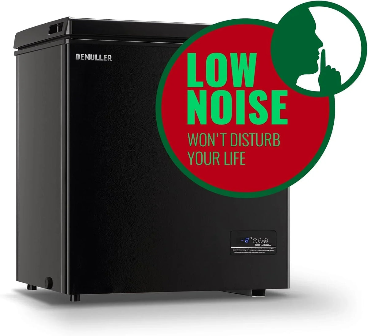 5.0 Cu. Ft. Chest Freezer with 2 Removable Stainless Steel Baskets. Electronic Control. 41°F to -15°F. Black
