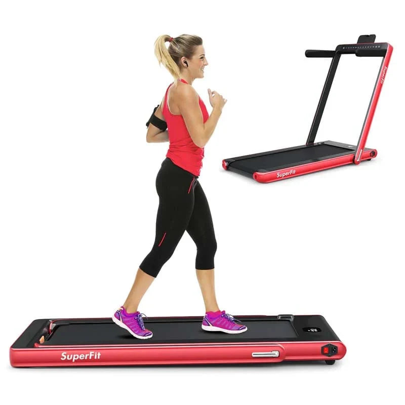 2-in-1 Folding Electric Treadmill. 2.25 HP. Under-Desk. with Dual Display and Smart App Control
