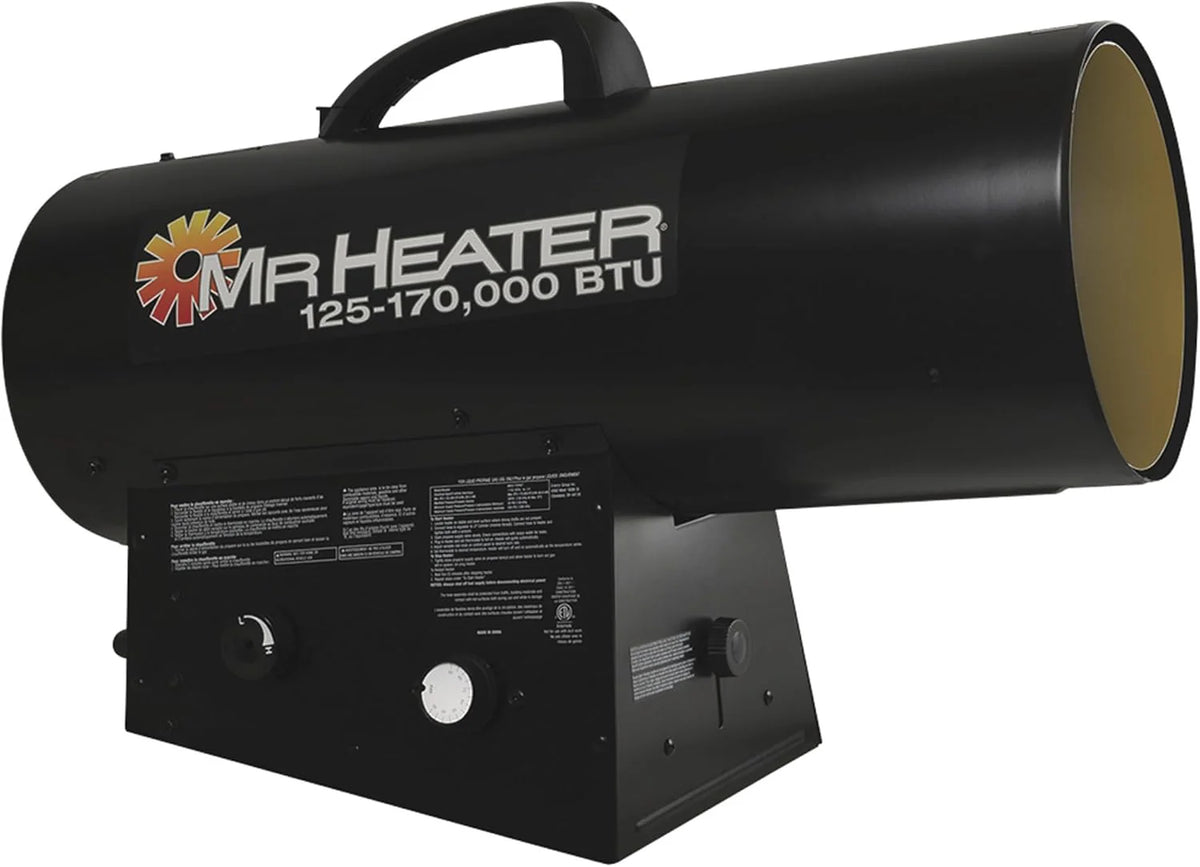 The Va Portable Propane Forced Ventilation Heater adopts silent combustion technology and is suitable for outdoor and work-site use. providing heating for heavy equipment.