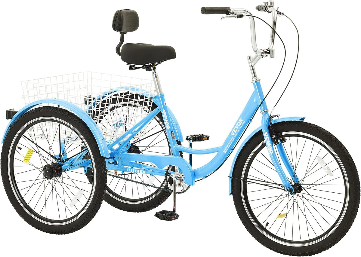 Adult tricycles. 20-inch tricycles. tricycle motorcycles. carbon steel leisure bicycles with baskets and adjustable seats. suitable for elderly. female and male picnic and shopping tricycles (yellow)