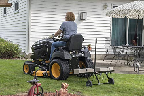 45-0543 100 lb. Tow Spiker/Seeder/Spreader. Black & 40-Inch Tine Tow Dethatcher 45-0294.Black