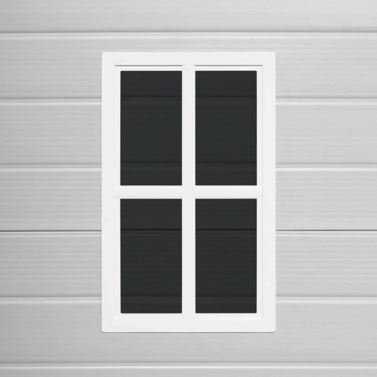 Wasabi - Caseta de Resina Jardín Unit 1.4 – Ventana Luz Natural - Suelo Incluido - Paneles 12mm de Espesor - Gris Blanco - Cobertizo PVC Almacenaje