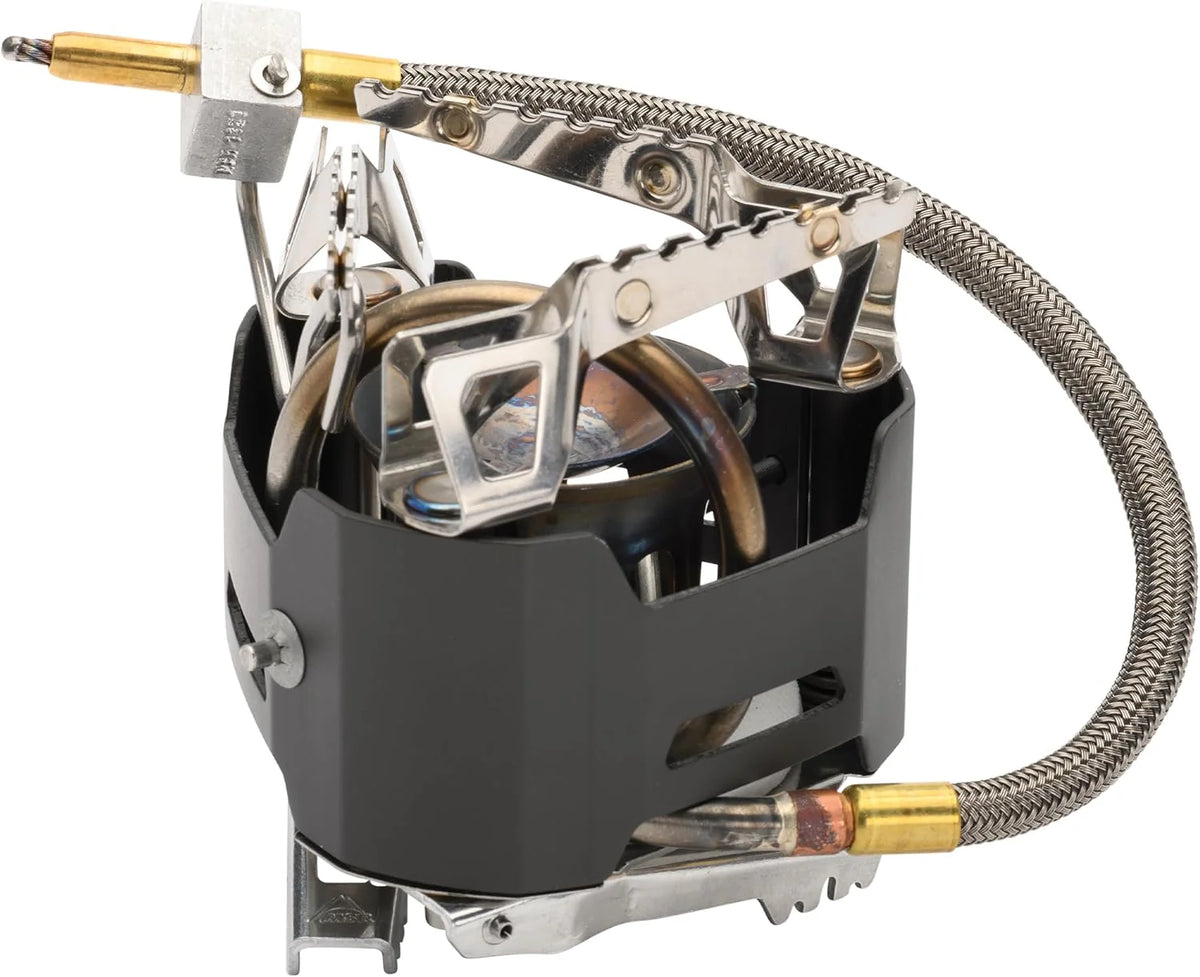 Multi-fuel camping stove for mountain exploration