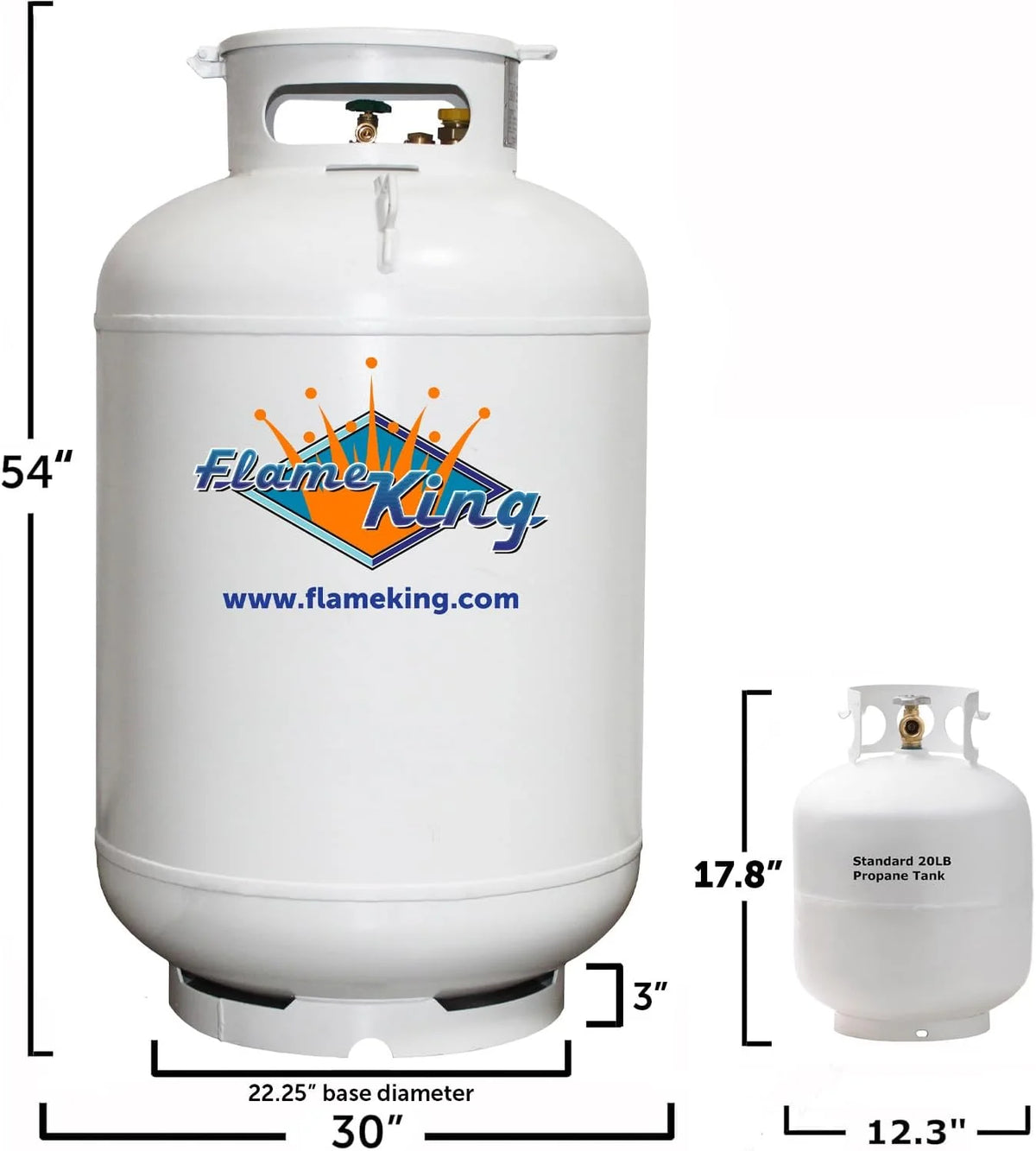 420-Lb. ASME Vertical Propane Tank. White