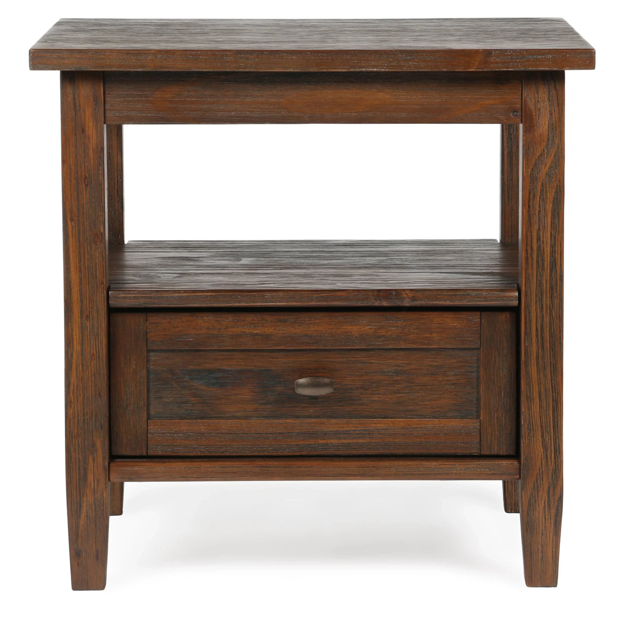 20 Inch Wide Solid Wood Rectangle End Table. Transitional Side Table