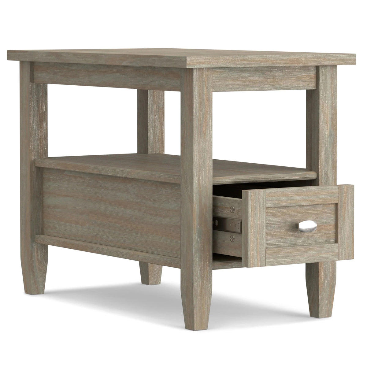 14 Wide Solid Wood Narrow Side Table. Rectangle Transitional Style Accent Table