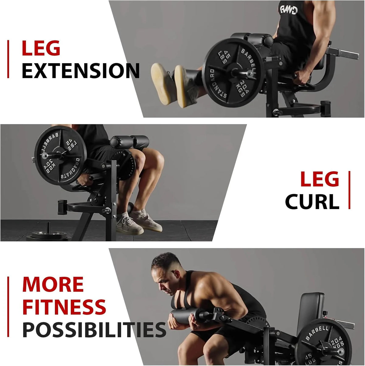 Leg Extension and Curl Machine. Lower Body Special Leg Machine. Adjustable Leg Exercise Bench with Plate Loaded. Leg Rotary Extension for Thigh. Home Gym Weight Machine