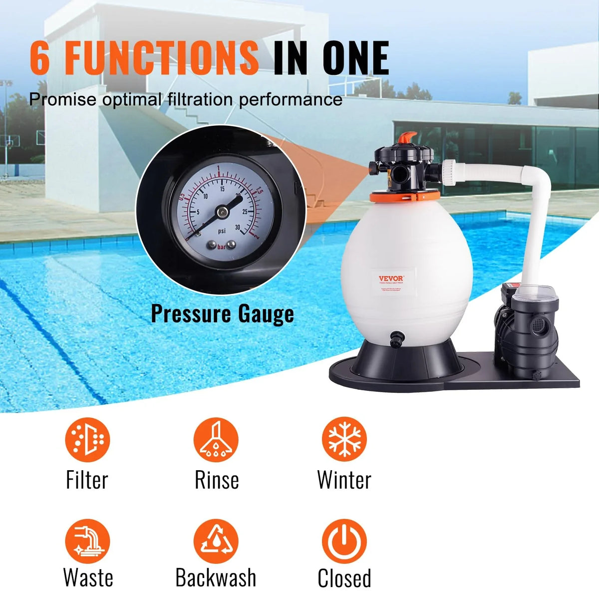 16 Swimming Pumps System & Filters Combo Set