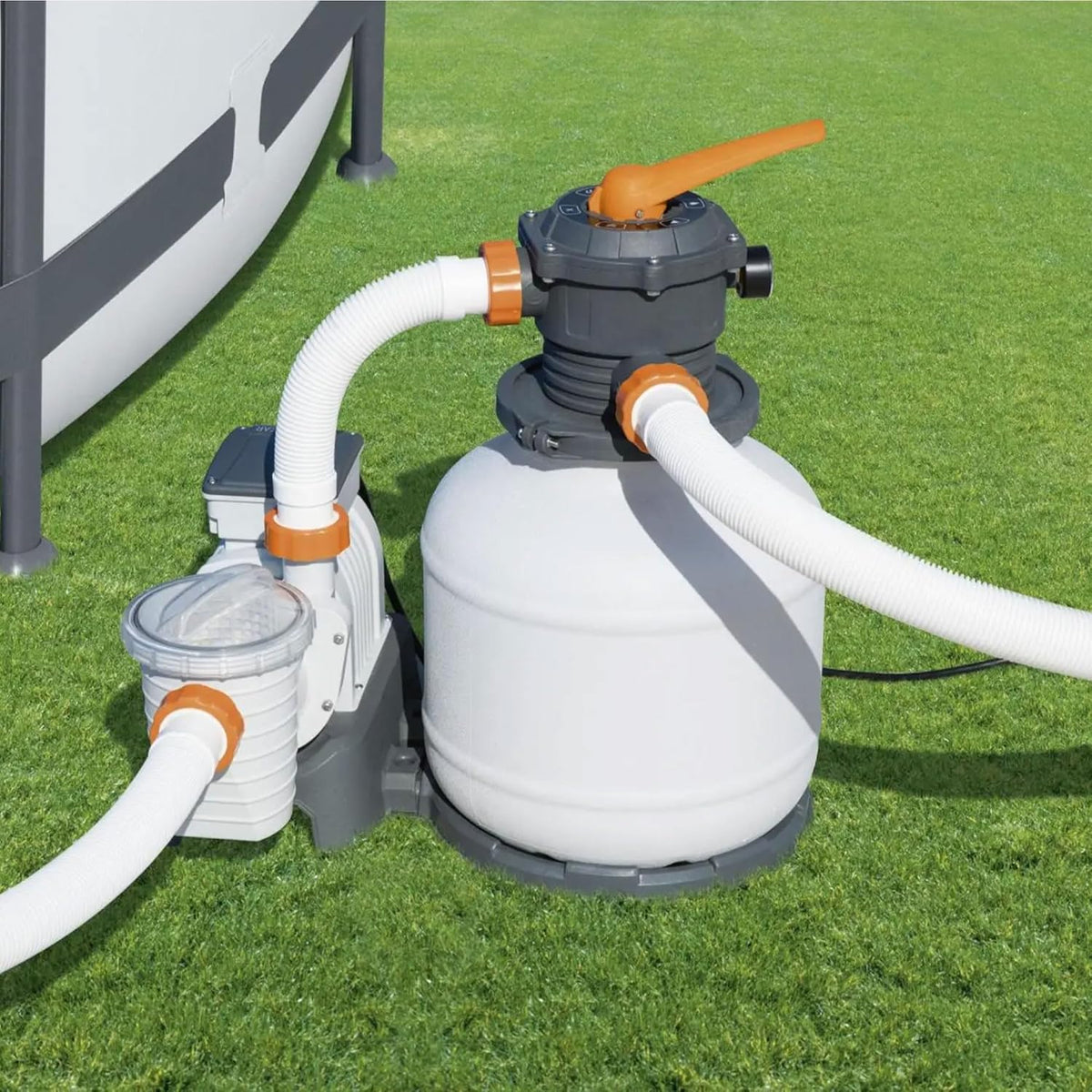 2.200 GPH Sand Filter Pump for Above Ground Pools. High Flow Swimming Pool Filtration System
