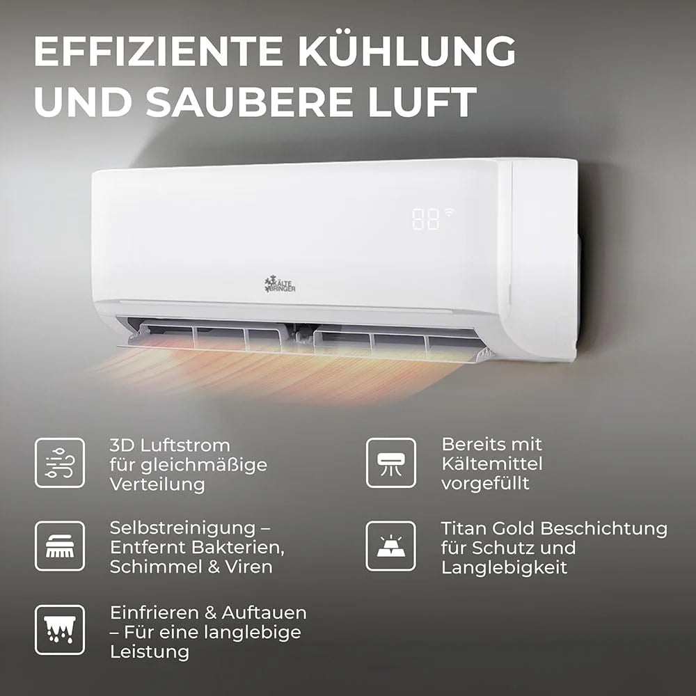 Kältebringer Multisplit Klimaanlage 2 Innengeräte - 18000 BTU - 5.3 kW - Inverter Klimagerät mit Heizfunktion. WiFi und App - sehr leise &