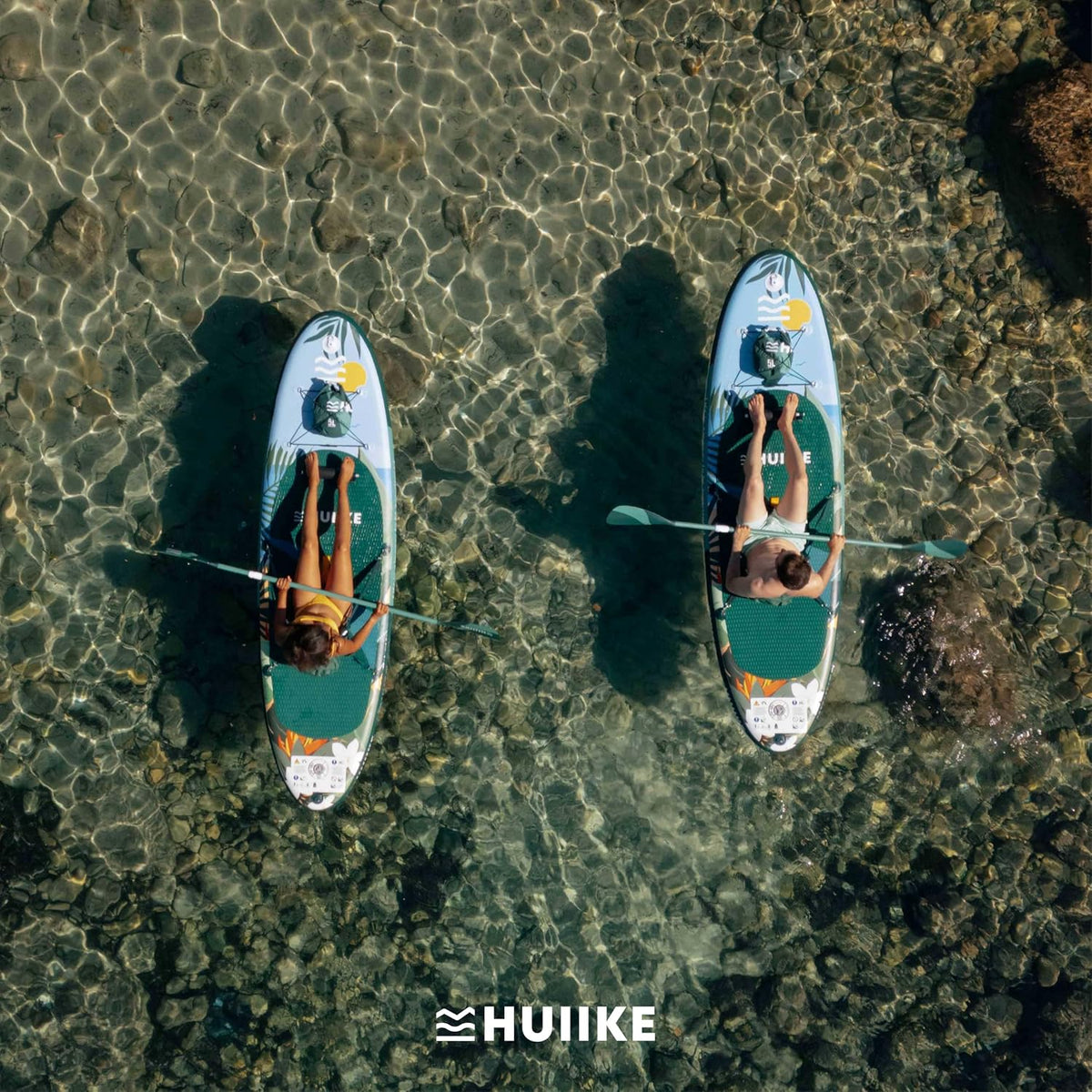 HUIIKE Tabla Paddle Surf Hinchable con Accesorios Incluidos. Remo. Quillas. Inflador. Stand Up Paddle Board Gran Estabilidad y Resistencia. 305 x 84 x