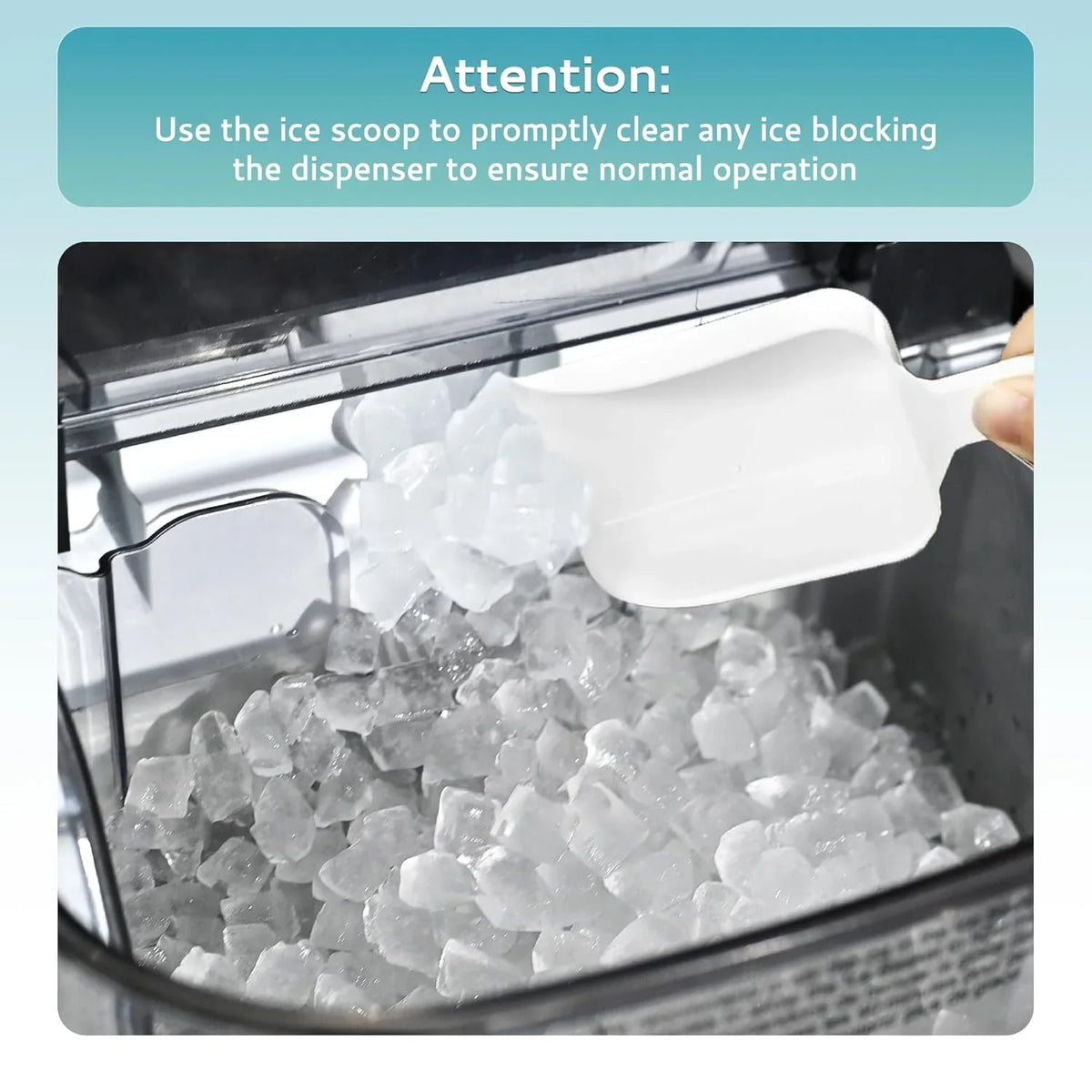 Desktop ice machine. pebble-style ice machine with 35 pounds/24-hour soft ice function. automatic cleaning sonic ice machine with ice scoop and ice box. granular ice machine (in stainless steel) suitable for home/kitchen/office