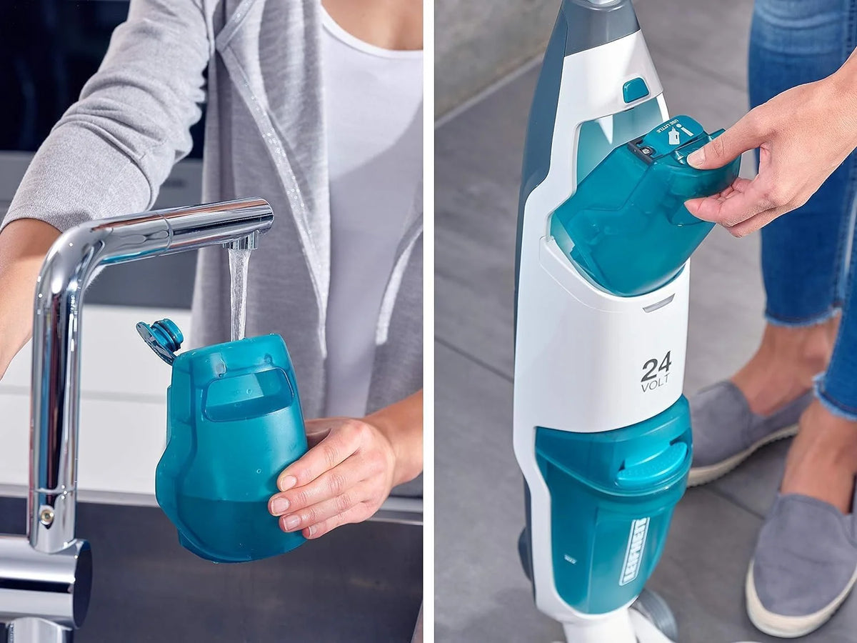 Leifheit Set Akku Saugwischer Regulus Aqua PowerVac inkl. Zubehör. saugen und wischen. Leichter Nasssauger mit leistungsstarken 24V. kabelloser