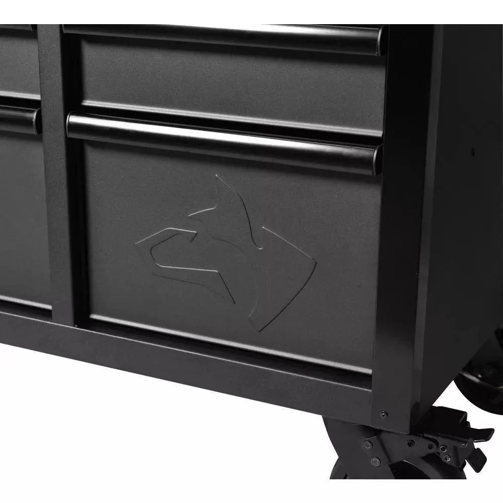 61-Inch W x 23-Inch D 15-Drawer Mobile Workbench with Solid Wood Top