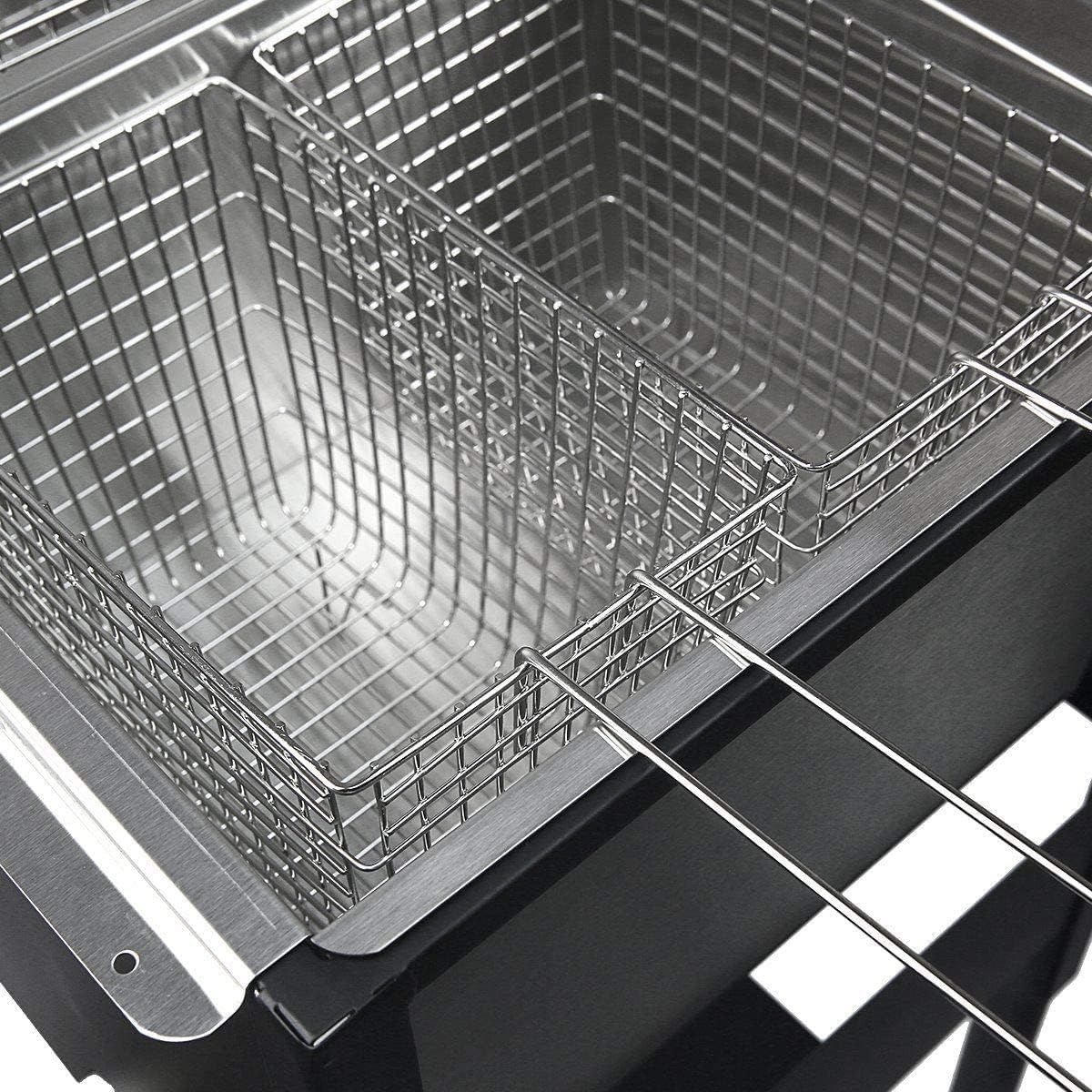Triple Deep Fryer-3 Basket Stainless Steel Propane Cooker-Outdoor Fish Fry/Chicken-Tall Heavy Duty