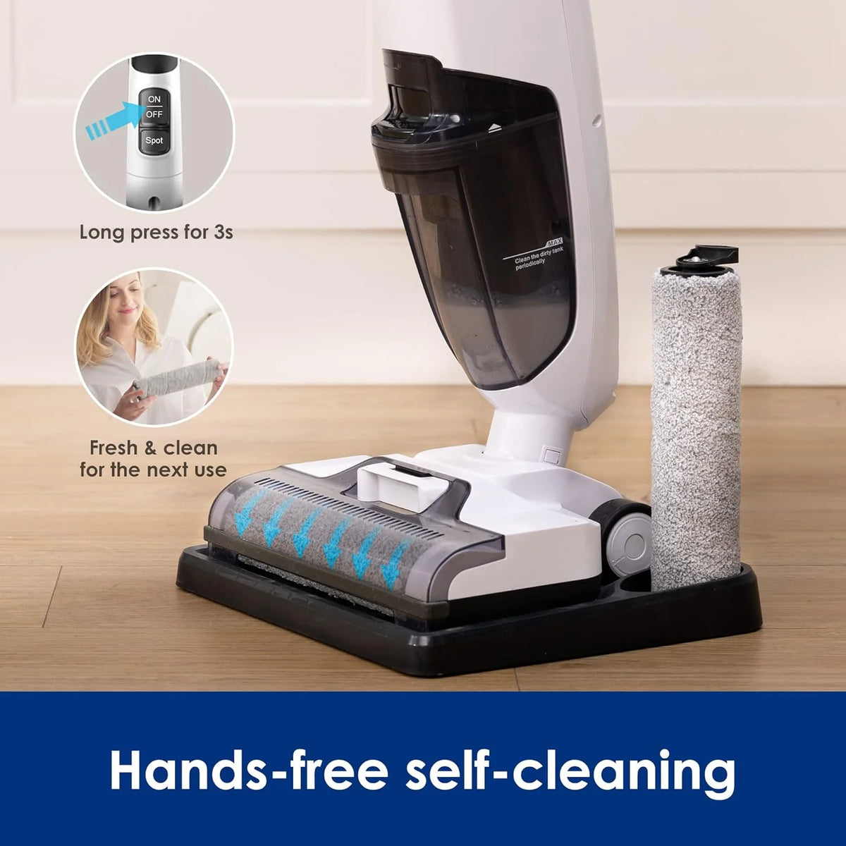 Complete Cordless Wet Dry Vacuum Floor Cleaner and Mop. One-Step Cleaning for Hard Floors. Great for Sticky Messes and Pet Hair