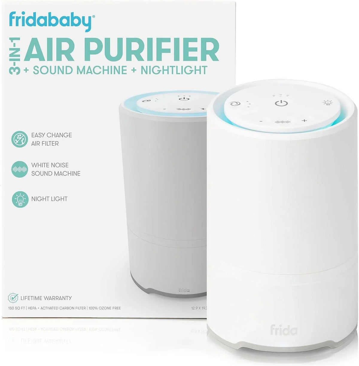 3-in-1 Baby Air Purifier. Compact Nursery Air Cleaner for Baby Room. Bedroom and Home