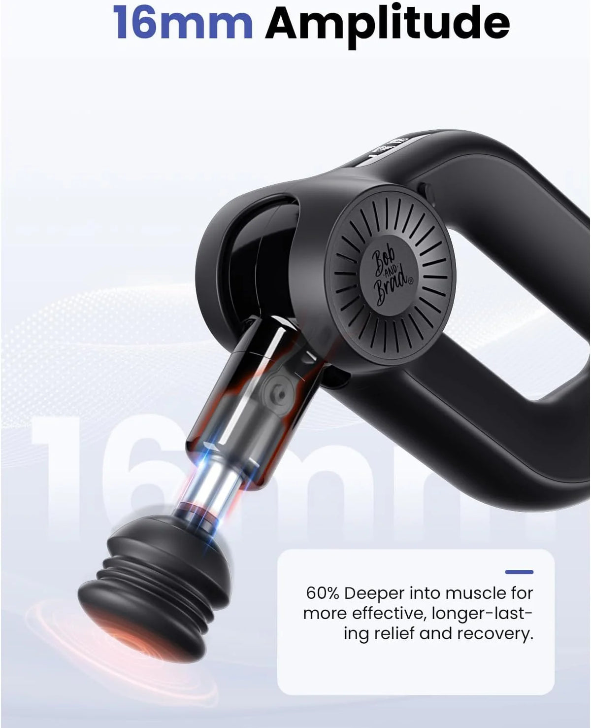Professional massage gun - deep tissue impact massage. 16mm amplitude. suitable for professional muscle massager for athletes. can relieve pain. quiet electric back massager. as a gift for him