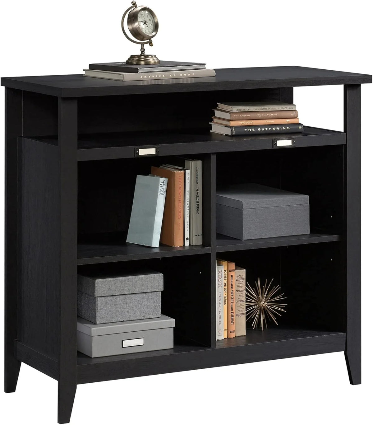36-inch high 4-section bookshelf. Raven oak color