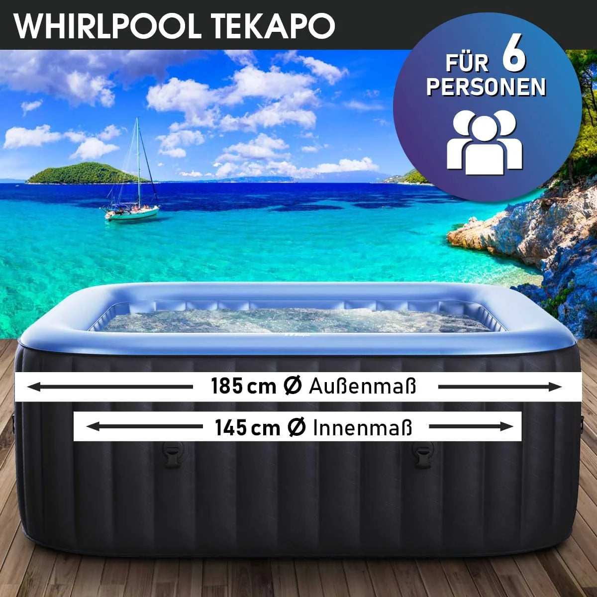 BRAST Whirlpool aufblasbar MSpa | 4-8 Personen | viele Modelle rund und eckig | Ø 125-224cm | In-Outdoor Pool | bis zu 144 Massagedüsen | inkl.