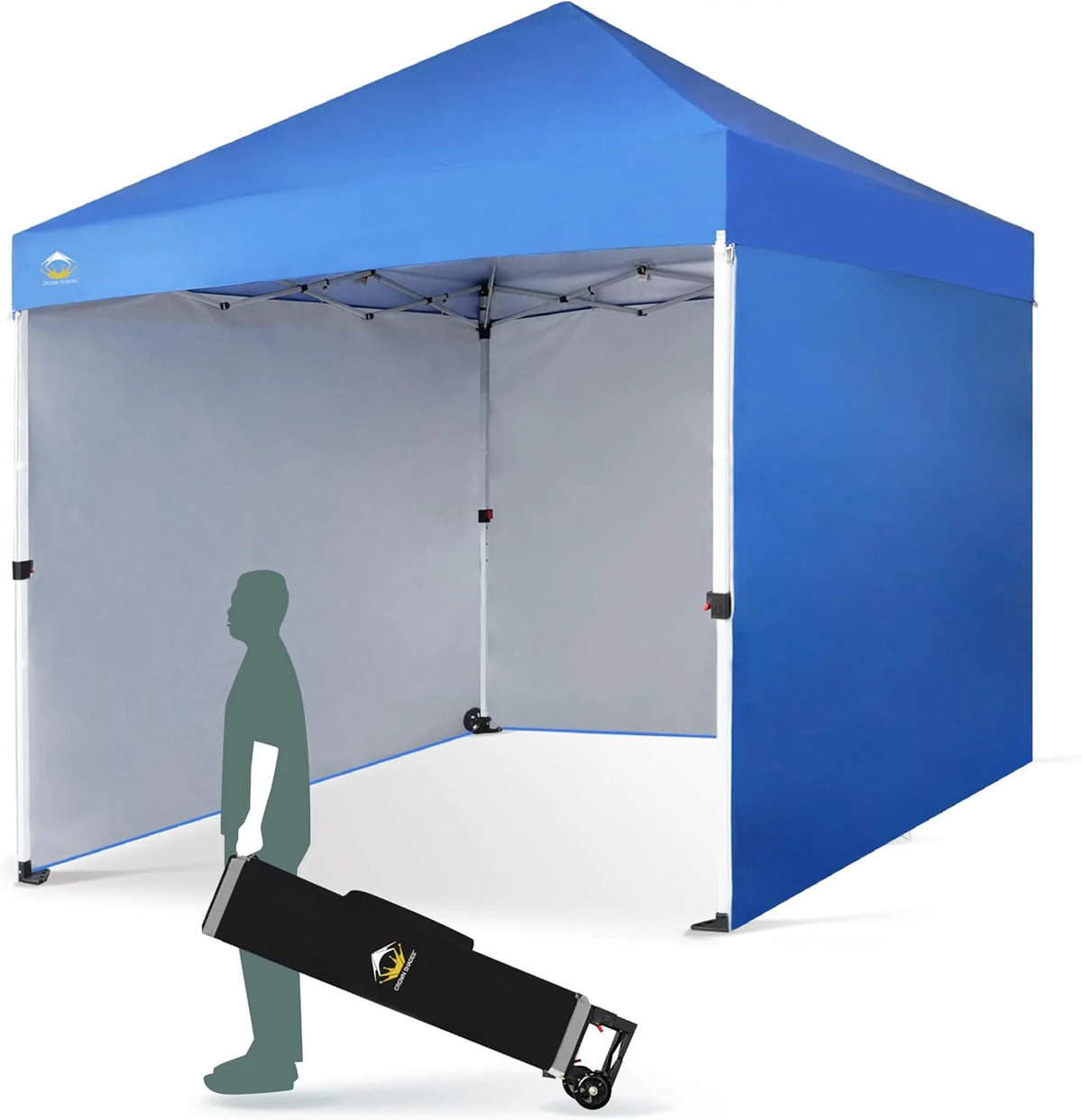 10X10 Comercial Instant Canopy Pop Up Tent with Center Lock (10x10 with 4 Sidewalls. Grey)