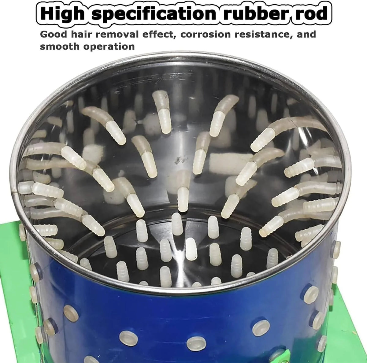 Chicken Plucker. Poultry De-featherer with 110 Rubber Fingers. 60W High-Efficiency Hair Plucking. Stainless Steel. for Duck Goosey Farm