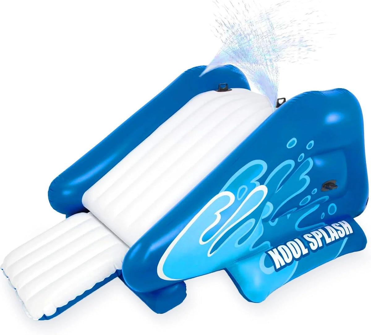 Kool Splash Inflatable Water Slide Swimming Pool Play Center with Built in Sprayers for Kids and Adults. Ages 6 and Up. Blue
