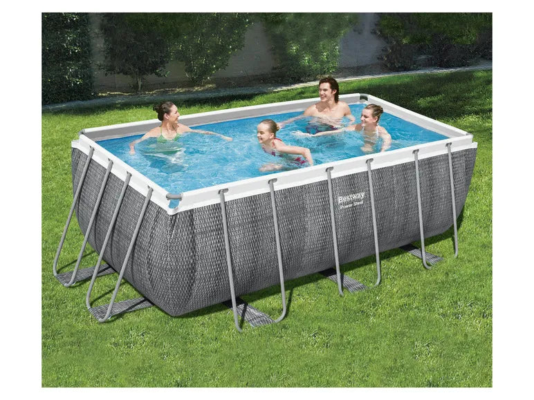 Power Steel Frame Pool Komplett-Set mit Filterpumpe. ca. L 412 x B 201 x L 122 cm